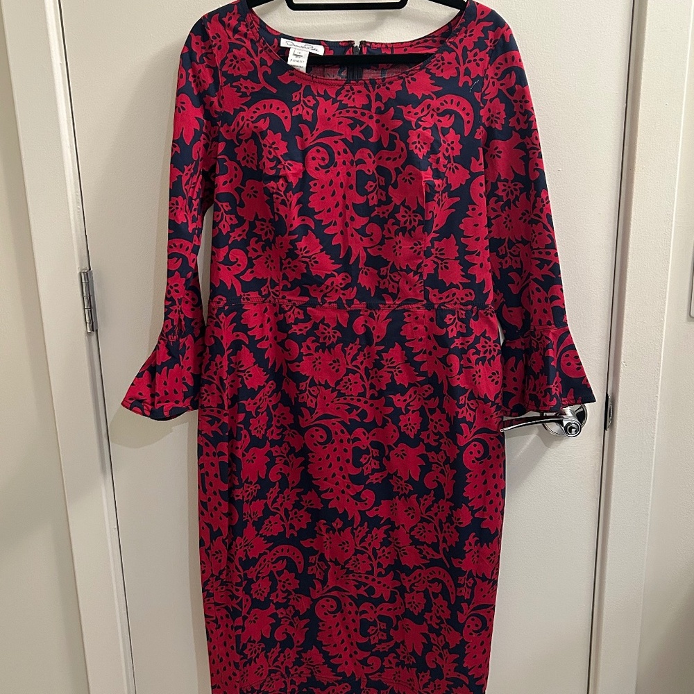 Oscar de la Renta Floral Midi Dress – Workwear Elegance Size 14